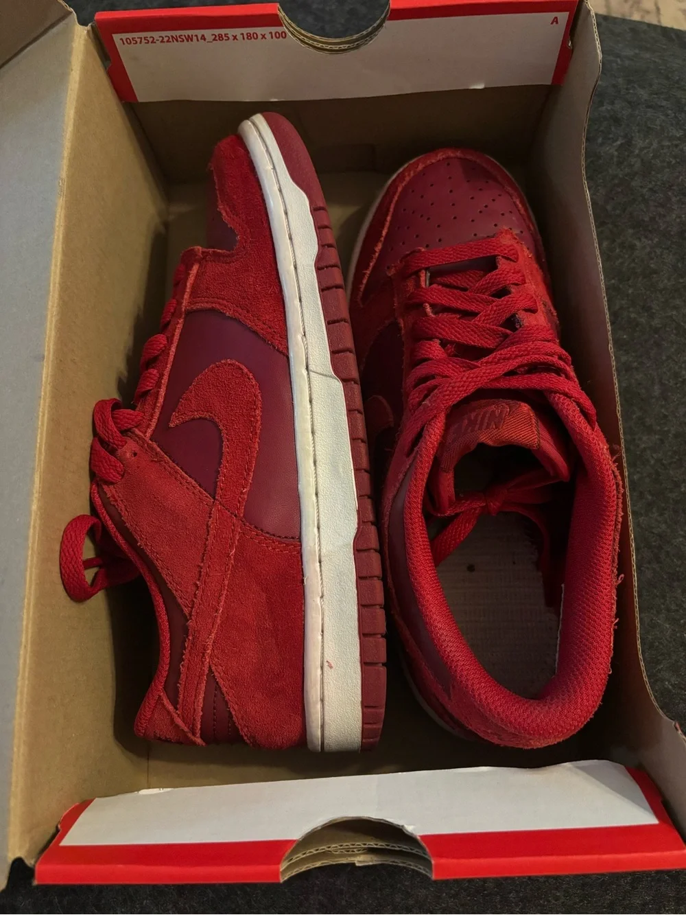 Nike Kids Low-Top Skate Shoe in Deep Red
